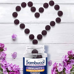 Sambucol Black Elderberry Immunity Gummies | Immune Support & Antioxidant | Quickly Relieves Cold & Flu Symptoms | Ideal for Families | Gluten Free | 90 Gummies