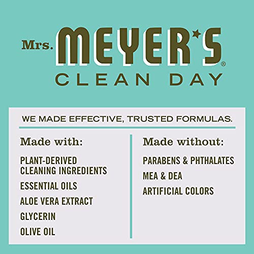 Mrs. Meyer's Clean Day Liquid Hand Soap Refill, Cruelty Free and Biodegradable Hand Wash Made with Essential Oils, Basil Scent, 975 ml