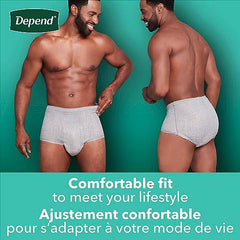 Depend Fresh Protection Adult Incontinence Underwear for Men (Formerly Depend Fit-Flex), Disposable, Maximum, Large, Grey, 17 Count