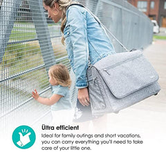 bblüv - Ültra - Large Capacity Diaper Bag, Multi-Function (Heather Gray)