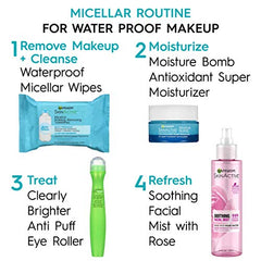 Garnier Micellar Water Makeup Removing Wipes, All-In One Waterproof Makeup Remover + Face Cleanser, Hypoallergenic, All Skin Types Even Sensitive Skin, 25 Wipes