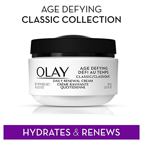 Olay Age Defying Classic Daily Renewal Cream, Face Moisturizer 2. fl oz(Pack Of 3) Packaging may Vary