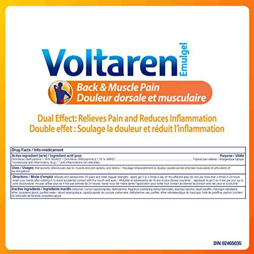 Voltaren Pain Relief Gel for Back, Joint & Muscle Pain, No Mess Cooling Applicator, Inflammation Relief, 120g 1.16% Diclofenac