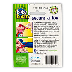 Baby Buddy 2-Count Secure-A-Toy, Tan/Olive, 2-Pack