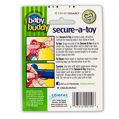 Baby Buddy 2-Count Secure-A-Toy, Black/Tan, 2-Pack