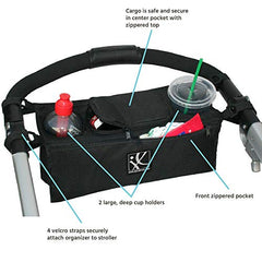 J. L. Childress Sip 'N Safe Stroller Console Tray, Black