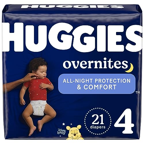 Diapers Size 4 - Huggies Overnites Night Time Disposable Diapers, 21ct, Jumbo Pack