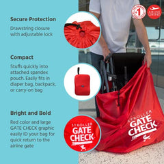 J. L. Childress Gate Check Air Travel Bag for Standard and Double Strollers, Red