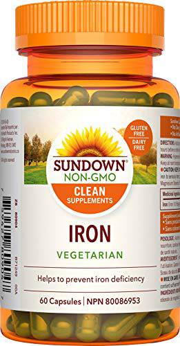 Non-GMO Vegetarian Iron Pills, Helps Prevent Iron Deficiency Anemia, 25 mg