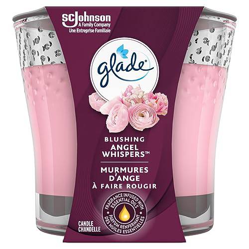 Glade Scented Candle, Angel Whispers, 1-Wick Candle, Air Freshener Infused with Essential Oils for Home Fragrance, 1 Count