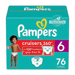 Diapers Size 6, 76 Count - Pampers Pull On Cruisers 360° Fit Disposable Baby Diapers with Stretchy Waistband