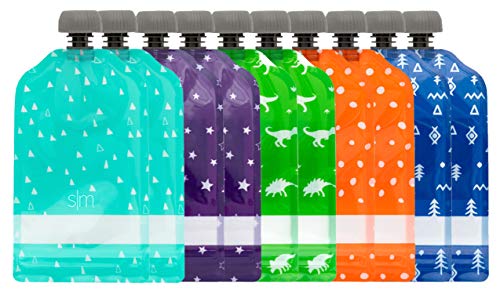 Simple Modern Baby Food Pouches | Reusable 10 Pack of BPA-Free Plastic Refillable Squeeze Pouch | Joey Collection | 5oz | Assortment 1