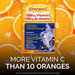 Emergen-C Immune Support Fizzy Drink Mix, A Boost of Vitamins and Minerals, Acai Berry, 30 Sachets