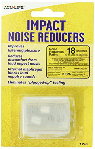 Acu-Life Ear Plugs (1 pair) | ear Plugs for Sleeping, Snoring, Loud Noise, Concerts, Construction, Studying & Traveling | Nrr 18