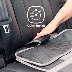 Diono Super Mat Car Seat Protector for Infant Car Seat, Booster Seat and Pets, Crash Tested, Thick Padding, Non Slip Backing, Durable, Water Resistant Protection, 3 Handy Mesh Storage Pockets, Gray