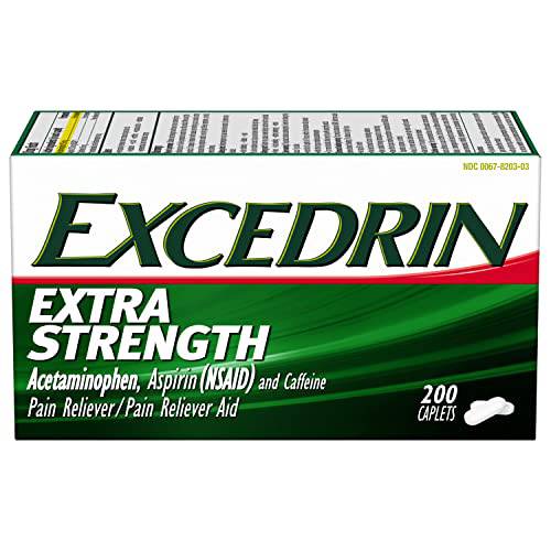 Excedrin Extra Strength Pain Relief Caplets For Headache Relief, Temporarily Relieves Minor Aches And Pains Due To Headache 200 Count