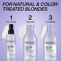 Redken Blondage High Bright Shampoo, Brightens and Lightens Color-Treated and Natural Blonde Hair Instantly, Infused with Vitamin C,1000 ml.