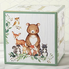 Kate Aspen Block Box (Set of 4) Woodland Baby, One Size, Shower Advice Card & Game (Set of 50), 28593NA