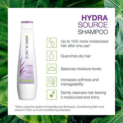 BIOLAGE HydraSource Shampoo, Shampoo For Dry Hair, Hydrates & Moisturizes Dry Hair, Paraben-Free Shampoo, 400 millilitres