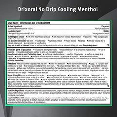 Drixoral No Drip Cool Menthol Spray, Cooling Sensation with 12 Hour Relief, 15ml