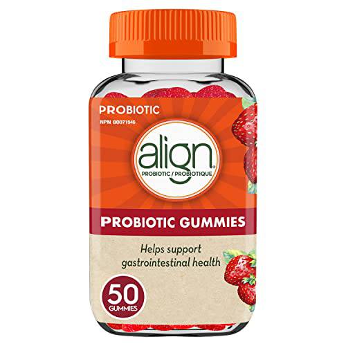 Align Probiotic Gummies, Helps Suppport Gastrointestinal Health, 1 Doctor Recommended Probiotic Brand*, Strawberry Flavour, 50 Count