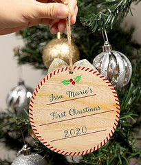 Pearhead Baby Handprint DIY Rustic Christmas Ornament and Paint, Baby Holiday Ornament, Baby's First Christmas Decorations, Christmas Tree Ornaments