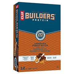 CLIF BUILDERS™  - Protein Bars - Chocolate Peanut Butter Flavour - (68 Gram Non-GMO Bars, 12 Count)