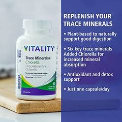 VITALITY Trace Minerals + Chlorella | 90 Vegetable Capsules (90 Days)