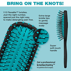 The Knot Dr. for Conair Mini Hair Brush, Wet and Dry Detangler, Removes Knots and Tangles, For All Hair Types, Black/Blue Mini