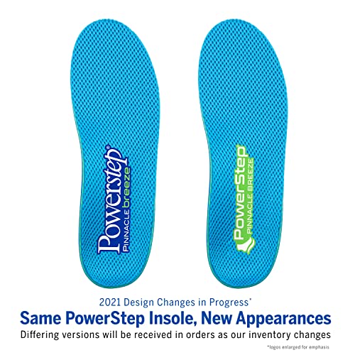 Powerstep Women's Pinnacle Breeze Insole, Blue, Men's 5-5.5 7-7.5