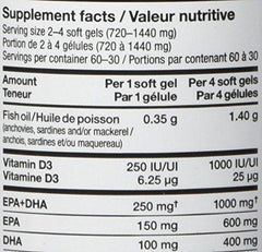 Nature's Way NutraSea Plus Vitamin D Mini Gels - 1000mg EPA and DHA, 1000 IU Vitamin D3 – Support Healthy Heart and Brain, Help Build Strong Bones and Teeth & Help Support Immune System - Fresh Mint Flavoured Health Supplement - 120 Mini gels