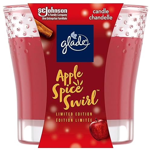 Glade Scented Candle, Apple Spice Swirl, Limited Edition, 1-Wick Candle, Air Freshener Infused with Essential Oils for Home Fragrance, 1 Count