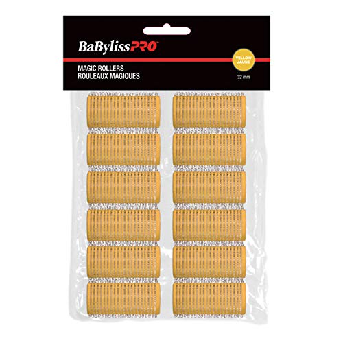 BaBylissPRO Self-Gripping Rollers, Yellow, 32mm, 12 Per Pack