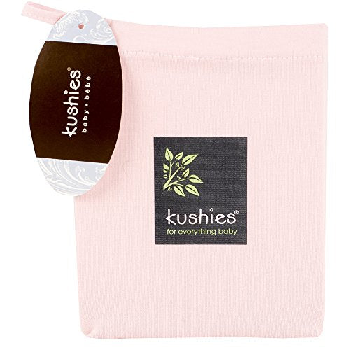 Kushies Baby Contour Change Pad Cover Ultra Soft 100% Organic Jersey, Made in Canada, Pink Solid