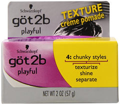 Schwarzkopf Got2b Playful Texturizing Creme Pomade, 2 Ounces