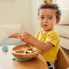 Munchkin® Bambou™ Divided Suction Plate - Eco-Friendly Bamboo Dinnerware for Babies and Toddlers