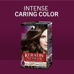 Schwarzkopf Keratin Color Permanent Hair Color Cream, 4.0 Cappuccino, 1 Count