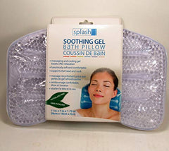 Splash Home 14GEL-B/STCLRSPL Gel-B Non Slip Bath Pillow Luxurious Cushion Spa for Bathtub, Hot Tub, 11" x 2" x 7", Clear