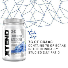 Scivation XTEND Original BCAA Powder | Sugar Free Post Workout Muscle Recovery Drink with Amino Acids | 7g BCAAs for Men & Women | 90 Servings, Blue Raspberry Ice