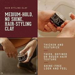 18.21 Man Made Hair Clay Pomade with Matte Finish for Men, Sweet Tobacco, 2 oz - Professional Hair Styling and Sculpting Clay Pomade for Short to Medium Length Hairstyles - Medium-Hold, Shine-Free