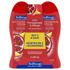 Softsoap Moisturizing Body Wash, Pomegranate and Mango, 591 mL (2 Pack)