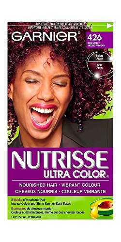 Garnier Nutrisse Ultra Color, Permanent Hair Dye, 426 Deep Purple, Vibrant Colour, Silky and Smooth Hair Enriched With Avocado Oil, 1 Application