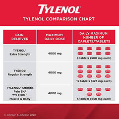 Tylenol Ultra Relief for Headache and Migraine Pain Relief, 500 mg Acetaminophen, 120 Tablets