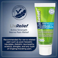 LivRelief Nerve Pain Relief Extra Strength - Plant Based Relief for Tingling/Traveling Pain, 50g