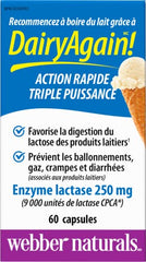 Dairy Again!™ Lactase Enzyme 250 mg Capsules