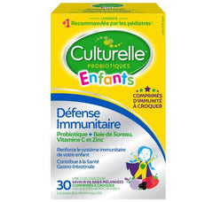 Culturelle Kids Immune Defense, Probiotic + Elderberry, Vitamin C and Zinc, Immune Support for Kids, Mixed Berry Chewables, 30 count