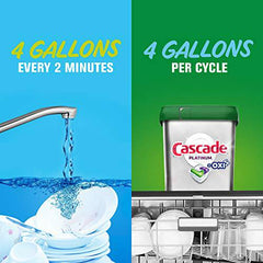 Cascade Platinum ActionPacs + Oxi, Dishwasher Detergent,  Fresh Scent - Zecoya