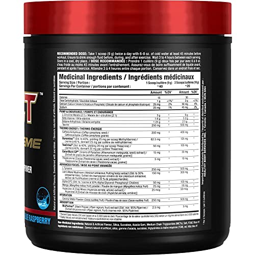 ALLMAX Nutrition - Impact Igniter Xtreme Pre Workout Powder - with Citrulline Malate, Beta - Alanine, Caffeine, Taurine, and Betaine anhydrous - Blue Raspberry - 360g