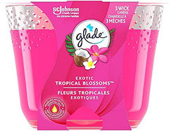 Glade Scented Candle, Exotic Tropical Blossoms, 3-Wick Candle, Air Freshener Infused with Essential Oils for Home Fragrance, 3 Count