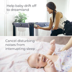 Yogasleep Hushh Portable White Noise Machine for Baby | 3 Soothing, Natural Sounds with Volume Control | Compact for On-the-Go Use & Travel | USB Rechargeable | Baby-Safe Clip & Child Lock